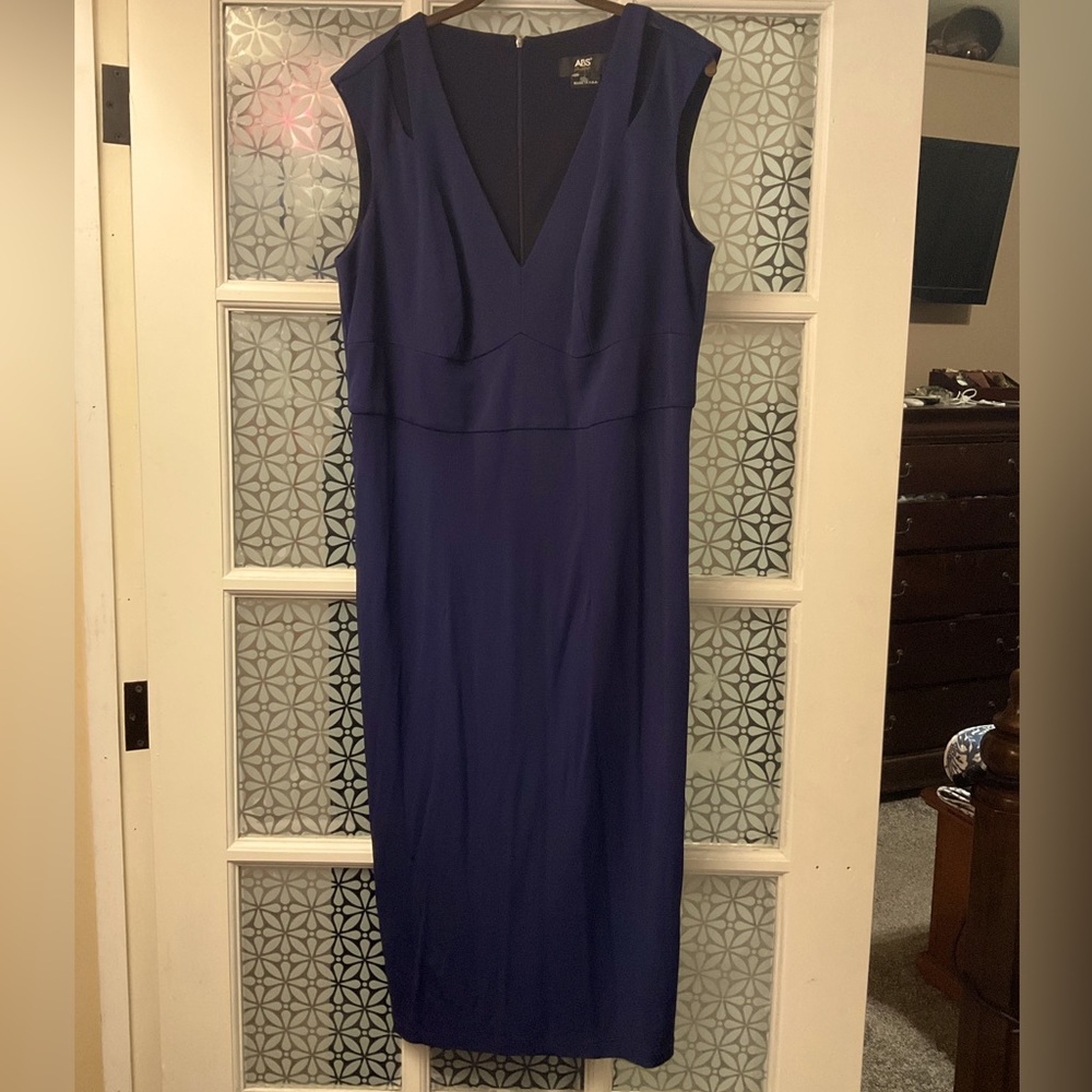 ABS Allen Schwartz Navy cutout bodycon sheath dress plus 1X